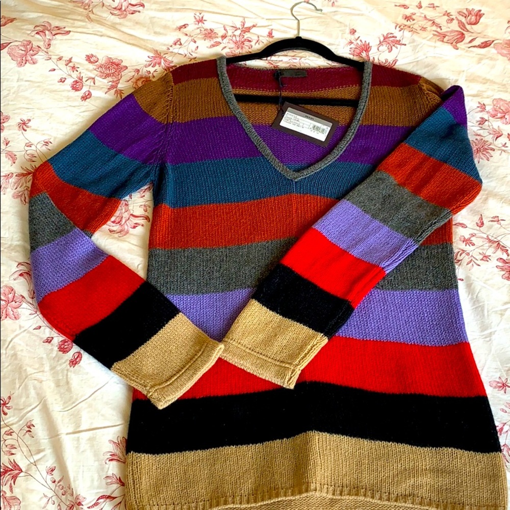 PRADA | SCOLLO V NECK CASHMERE SWEATER